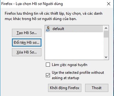 cách tạo nhiều profile trong Firefox