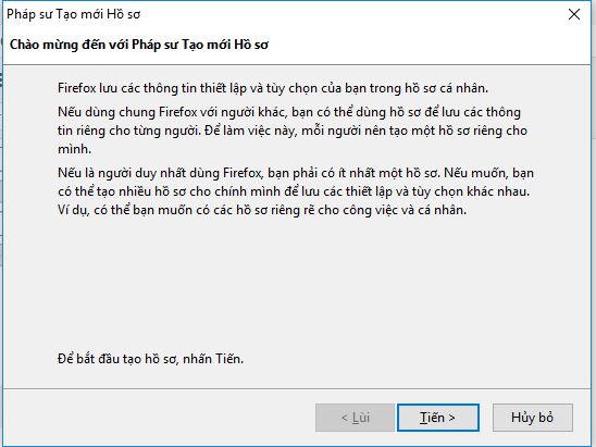 cách tạo nhiều profile trong Firefox