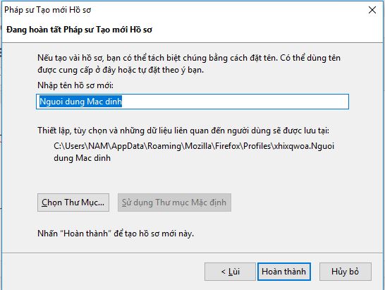 cách tạo nhiều profile trong Firefox
