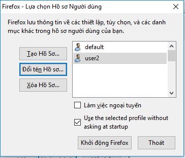 cách tạo nhiều profile trong Firefox