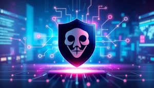 Biểu tượng an ninh mạng với các yếu tố số hóa.