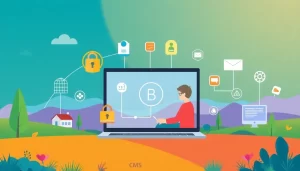 Bức tranh mô tả một cá nhân đang làm việc trực tuyến với sự bảo vệ của proxy.