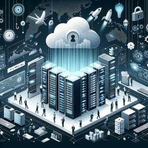 Minh họa về Proxy IPv6 với các kết nối an toàn và lưu lượng dữ liệu cao.