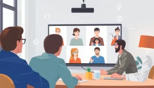 Một cuộc họp trực tuyến đang diễn ra với nhiều người tham gia.