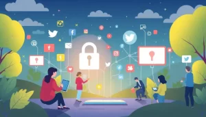 Mô tả về kết nối an toàn và sự tương tác của người dùng trên Facebook.