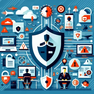 Hình ảnh minh họa về kết nối internet an toàn với biểu tượng bảo mật.