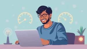 Minh họa một trải nghiệm lướt web nhanh chóng và thoải mái nhờ proxy.