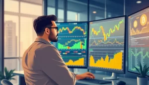 Nhà đầu tư thành công trong giao dịch tiền điện tử.