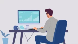 Hình ảnh thể hiện sự làm việc hiệu quả với proxy kiểm tra IP trong môi trường văn phòng hiện đại.