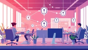 Hình ảnh thể hiện không gian làm việc hiện đại và thành công trong việc kiếm tiền online.