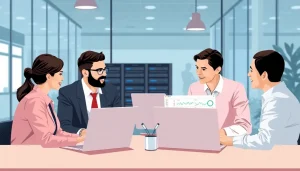 Một bức ảnh mô tả một cuộc gặp gỡ chuyên nghiệp về dịch vụ VPS, thể hiện sự tin tưởng và đổi mới trong kinh doanh.