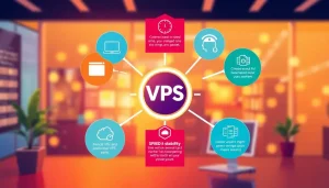 Hình ảnh đồ họa mô tả các lợi ích của dịch vụ thuê VPS tốc độ cao.