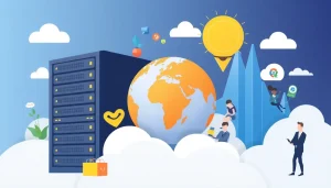 Hình ảnh một bức tranh hiện đại mô tả dịch vụ thuê VPS 24/7, phản ánh sự đáng tin cậy và hỗ trợ liên tục.