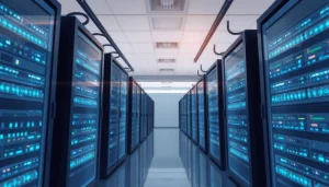 Hình ảnh hấp dẫn về một phòng máy chủ VPS hiện đại.