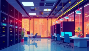 Hình ảnh thể hiện sự hiện đại và công nghệ thông tin trong dịch vụ VPS.