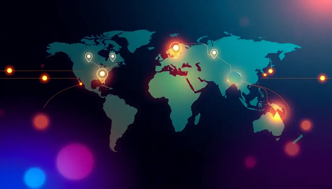 Khái niệm về hosting VPS toàn cầu với kết nối tối ưu.