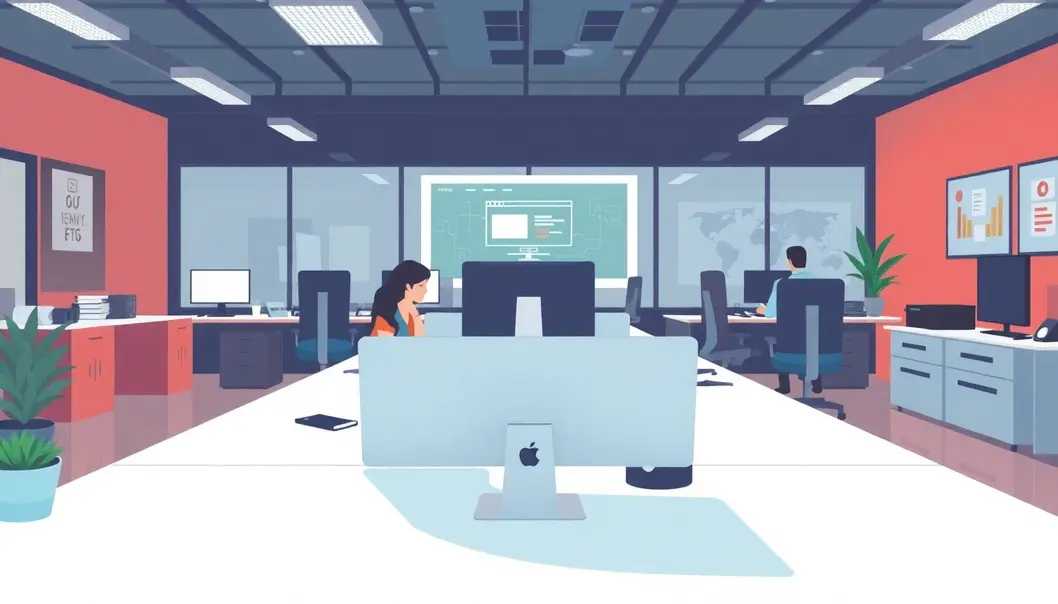 Mô hình văn phòng hiện đại hỗ trợ phát triển và kiểm thử phần mềm.